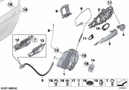 Cubierta acústica puerta izquierda para BMW Serie 1 F20, F20N (OEM 51227321641). Original BMW.