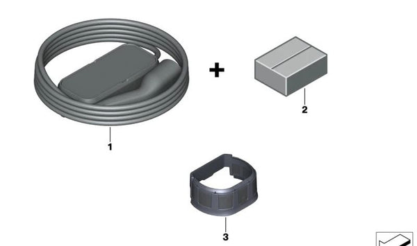 Sellado de cable de carga OEM 61905A5D306 para BMW F45, U06, F30, G20, G21, G26, G30, G31, G38, G60, G11, G12, G70, F48, F49, U11, F39, G01, G08, F15, G05, G09, I01, I12, I15, I20 y MINI F56, F57, F60. Original BMW y MINI.