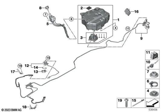 Bridas de sujeción para BMW F90, G60, G70, F91, F92, F93 (OEM 12428654229). Original BMW.