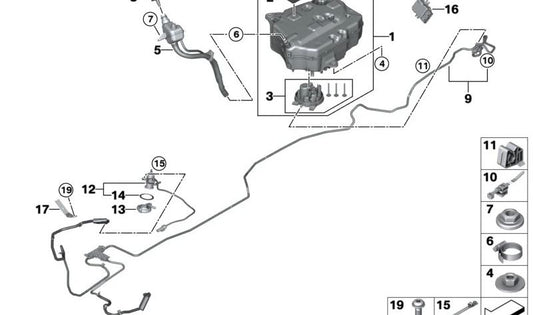 V clamp for BMW 1 Series F40, F70, 2 Series F44, F46N, G42, U06, 3 Series G20, G21, G28, 4 Series G22, G23, G26, 5 Series G30, G31, G60, 6 Series G32, 7 Series G11N, G12N, G70, 8 Series G14, G15, X1 F48, U11, X2 F39, U10, X3 G01, G45, X4 G02, X5 G05