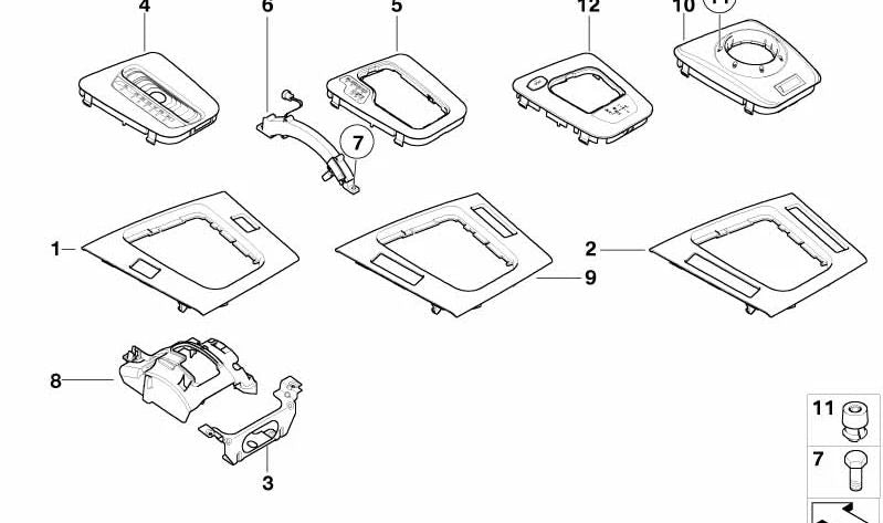 Compartimento de Suelo para BMW Serie 3 E46 (OEM 51167011967). Original BMW