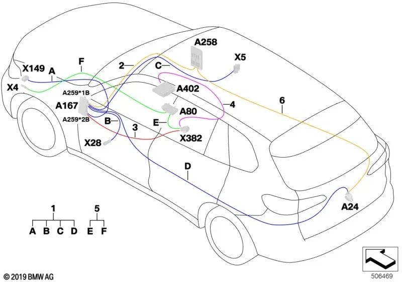 Rückfahrkamera-Reparaturmodul für BMW F95, F95N, G05, G05N, F96, F96N, G06, G06N (OEM 61119497089). Original BMW.