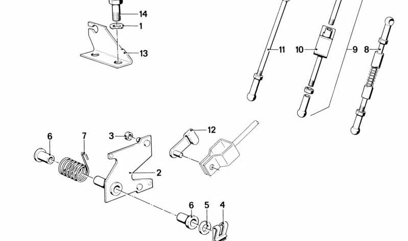 Tirante para BMW E12, E24, E23 (OEM 35411118378). Original BMW