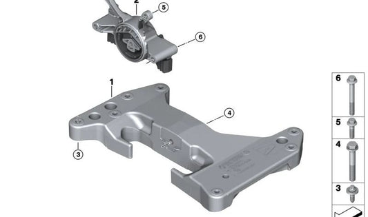 Suporte de transmissão OEM 22318058631 para BMW G87, G80, G82. BMW original.