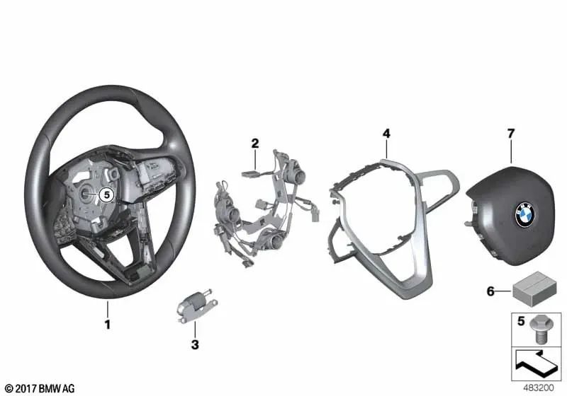 Cable de Conexión del Volante para BMW X3 G01, G01N, G08, X4 G02, G02N (OEM 32306884319). Original BMW.