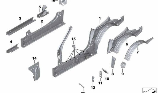 Marco lateral interior izquierdo para BMW Z4 G29 (OEM 41008499099). Original BMW