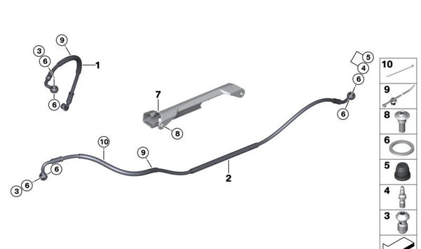 Abrazadera con Soporte para BMW Serie 1 E81, E82, E87, E88, F20, F21, F52, F70, Serie 2 F22, F23, G42, G87, Serie 3 E46, E90, E91, E92, E93, F30, F31, F34, F35, G20, G21, G28, G80, G81, Serie 4 F32, F33, G22, G23, G26, G82, G83, Serie 5 E60, E61, F07, F10