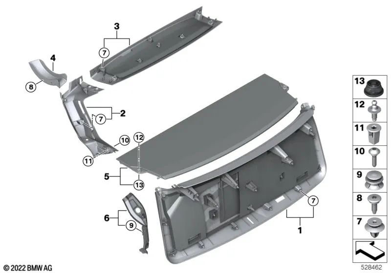 Revestimiento del maletero central izquierdo para BMW XM G09 (OEM 51499451797). Original BMW