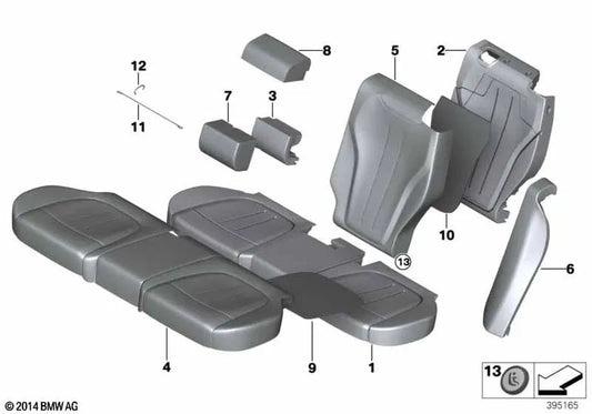 Lower leather middle backrest cover for BMW X5 F85 (OEM 52208061271). Original BMW