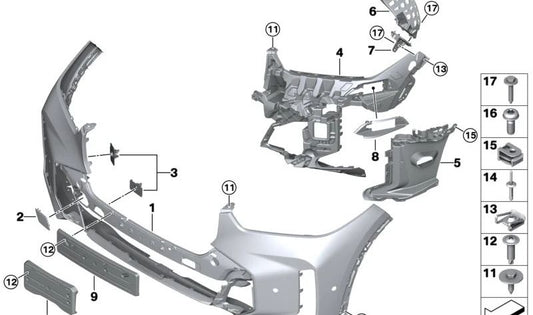 OEM right air duct 51118085638 for BMW G05, G18. Original BMW.