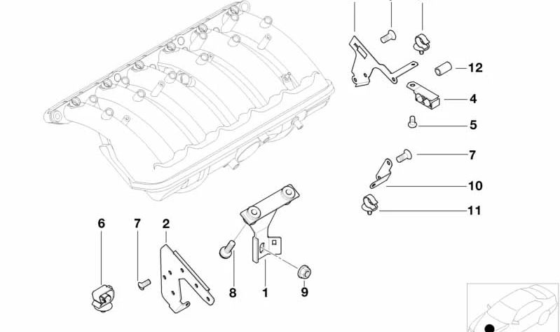 Insulation piece for BMW 3 Series E46 (OEM 12511718216). Original BMW