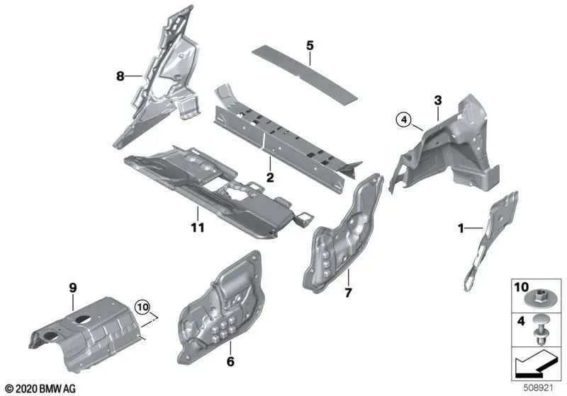 Aislamiento Acústico del Traverso del Maletero para BMW F40, F52, F44, F45, F46, F48, F49, F39, Mini F54, F60 (OEM 51487298609). Original BMW