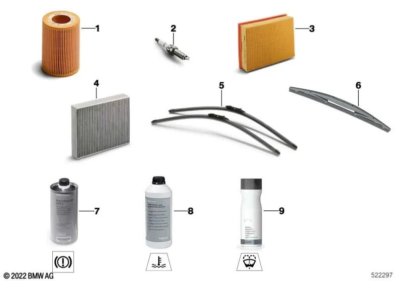 Juego de Escobillas Limpiaparabrisas para BMW G42, G87, G20, G20N, G21, G21N, G28, G28N, G80, G81, G22, G23, G26, G82, G83 (OEM 61619478362). Original BMW