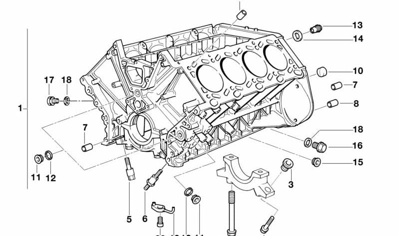 Espaciador OEM 11111710132 para BMW (Modelos compatibles: E34, E39, E60, E61, F07, F10, F11, F90, G30, E63, E64, F06, F12, F13, E32, E38, E65, E66, F01, F02, F04, G11, G12, E31, F91, F92, F93, G14, G15, G16, E53, E70, F15, G05, F85, E71, E72, F16, G0