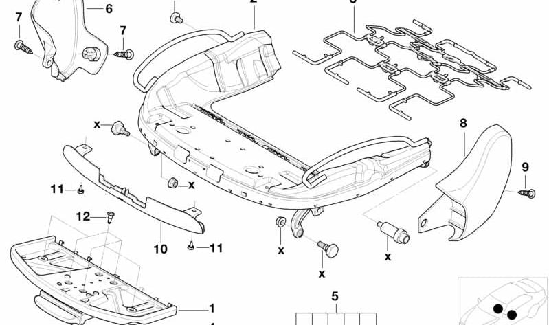 Carcasa exterior izquierda para BMW E46 (OEM 52108255369). Original BMW.