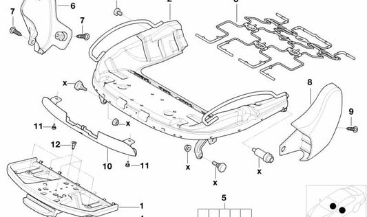 Embellecedor interior izquierdo OEM 52108255359 para BMW Serie 3 (E46), Serie 6 (E64). Original BMW