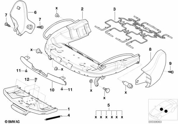 Blende exterior derecha para BMW Serie 3 E46 (OEM 52108255372). Original BMW