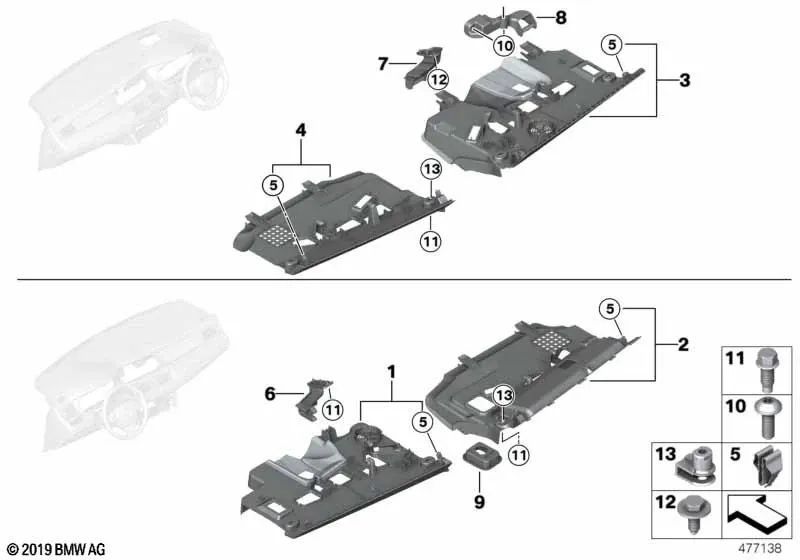 Soporte de enchufe para BMW E46, E60, E61, F07, F07N, E63, E63N, E64, E64N, F01, F01N, F02, F02N, F04, E83, E83N (OEM 51477040621). Original BMW.