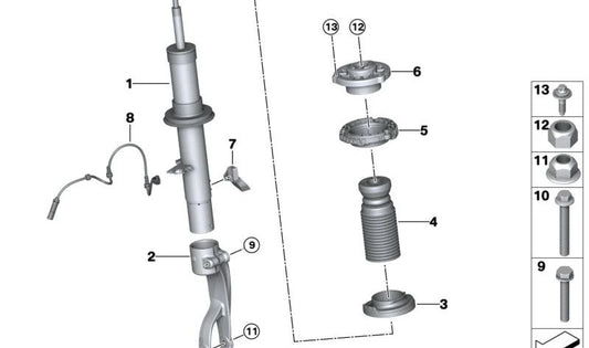 Arandela inferior de amortiguador OEM 31308092141 para BMW (F95, F96). Original BMW.