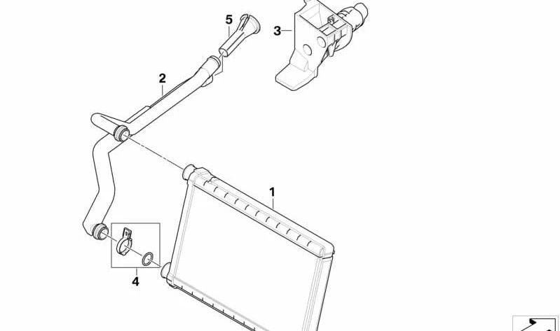 OME de aquecimento e ventilação OEM DUCT 64119128954 para BMW E81, E82, E87, E88, E90, E91, E92, E93, E84, F25, F26. BMW original.