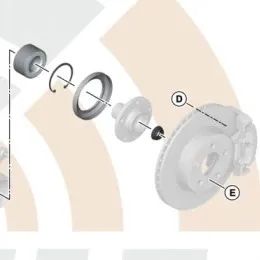 Kit de reparación de rodamientos de rueda para BMW E60, E61 (OEM 31222348051). Original BMW