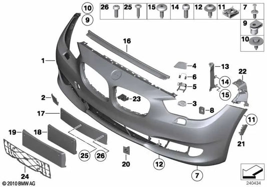 Carcasa del Parachoques Imprimada Frontal para BMW F07 (OEM 51117248035). Original BMW