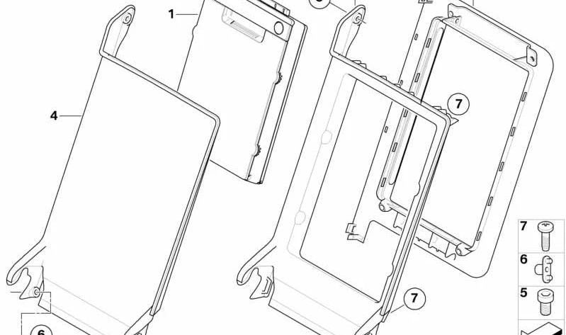 Marco para Bolsa de Esquí para BMW X6 E71, E72 (OEM 52209141202). Original BMW.