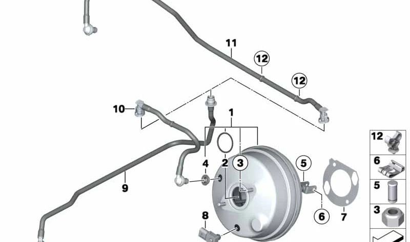 Tubería de vacío OEM 11667601020 para BMW F25, F26. Original BMW.