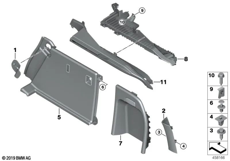 Embellecedor Pilar D derecho para BMW F16, F86 (OEM 51477326456). Original BMW