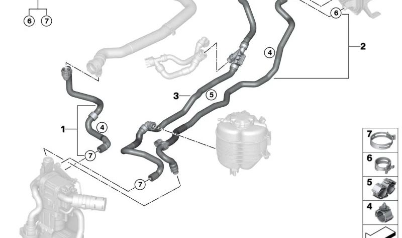 Manguera de Refrigerante de Retorno para BMW G20, G21, G22N, G23N, G26N (OEM 64219475246). Original BMW