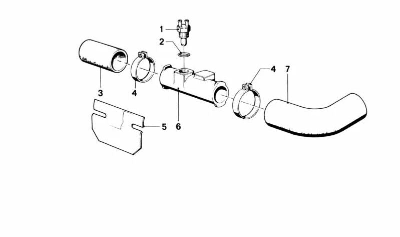 Mangueira de água OEM 11531266468 para BMW E21, E12. BMW original.