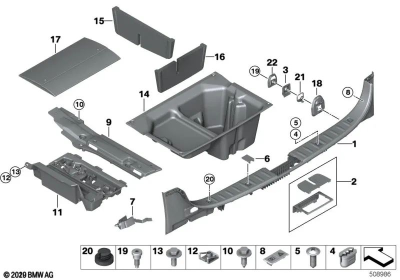 Zurrankerkappe für BMW 3er E90, E90N, E91, E91N, E92, E92N (OEM 51476949856). Original BMW