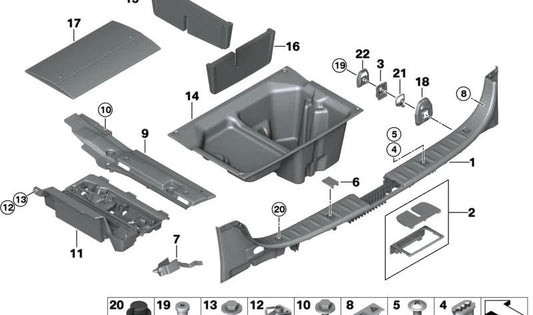 Soporte de viga longitudinal izquierda para BMW E91 (OEM 51477068885). Original BMW