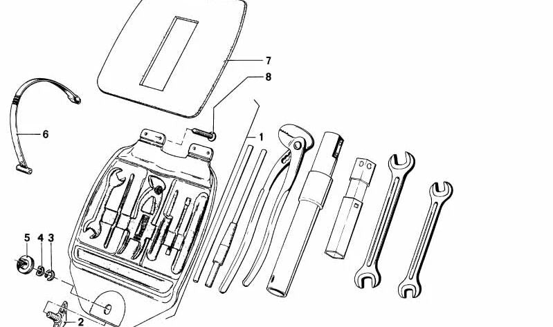 Correa de sujeción para BMW Serie 3 E21, E30, Serie 5 E12, E28, Serie 6 E24, Serie 7 E23, E32, E38 (OEM 71111179443). Original BMW