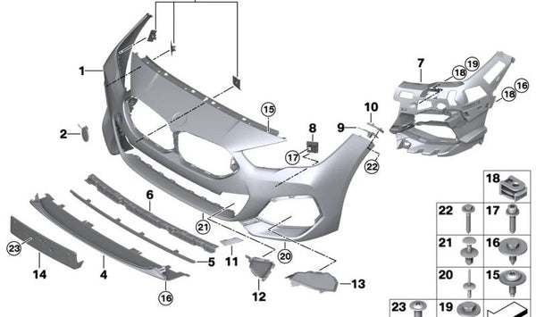 Base para Matrícula para BMW Serie 2 F44 (OEM 51118075570). Original BMW