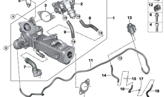 Ag OEM Refrigeration Tube 11718580454 pour BMW G42, G20, G21, G28, G22, G23, G26, G30, G31, G32, G01, G02. BMW d'origine.