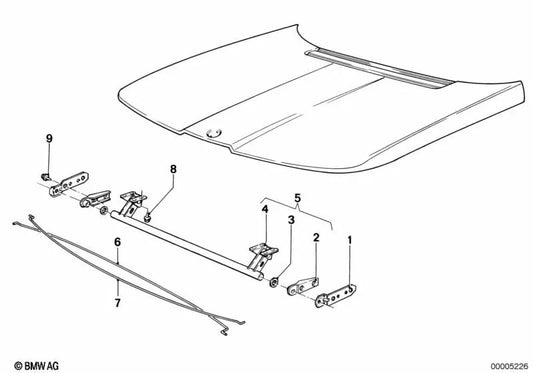 Drehstabfeder izquierda para BMW E12 (OEM 41611815515). Original BMW.