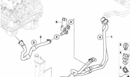 Tubo de Circulación de Motor para BMW E83N (OEM 64213449195). Original BMW.