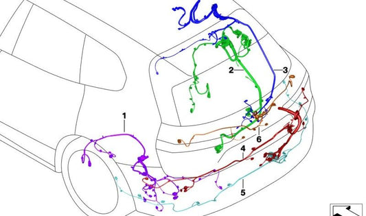 Kit de reparo de fiação traseira OEM 61115A55036 para BMW IX (i20). BMW original.