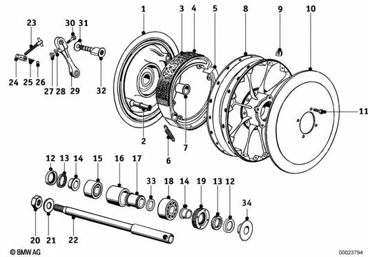 Distanciador para BMW E36, E46, E90, F30, G20 (OEM 36310009887). Original BMW