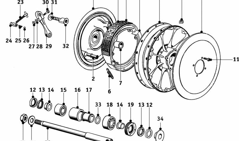 RUEDA Separator OEM 36310009886 per BMW F650, F700, F750, F800, F850, G650, R1200, R1250. BMW MOTORAD originale.