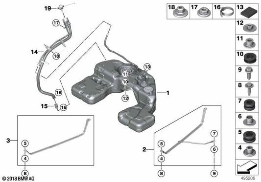 Füllrohr für BMW X7 G07, G07N (OEM 16117439933). Original BMW