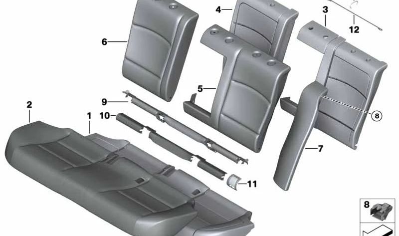 Cubierta ISOFIX exterior derecha OEM 52207247238 para BMW F10, F11 (Original BMW)