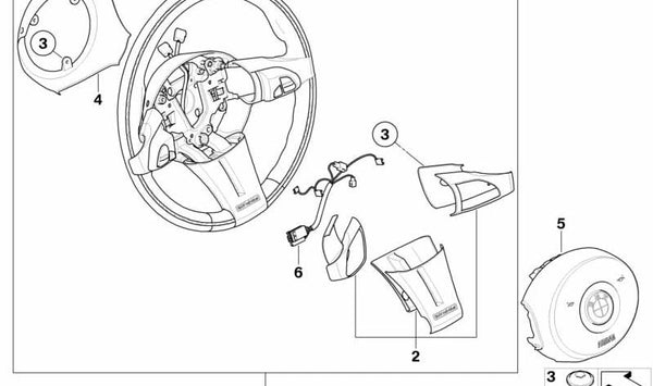 Volante Deportivo Cuero/Aro de Madera para BMW Z4 E85, E86 (OEM 32307906791). Original BMW