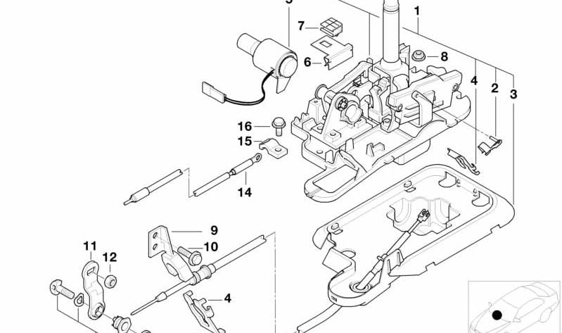 Cable de tracción para BMW Serie 5 E39, Serie 7 E38 (OEM 25161422493). Original BMW