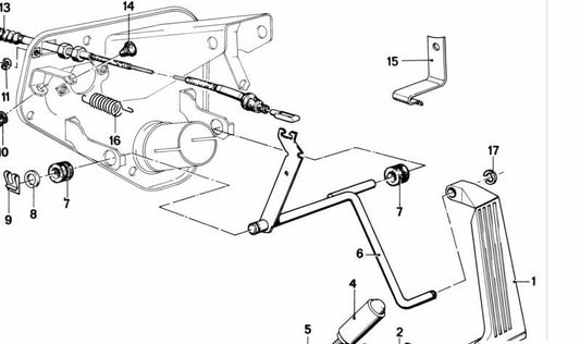 OEM 35411152687 Throttle Cable for BMW (All Models Fit: E12). Original BMW.