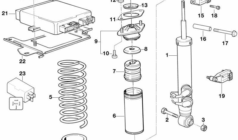 Base inférieure du ressort arrière OEM 33531136696 pour BMW E31. BMW d'origine.