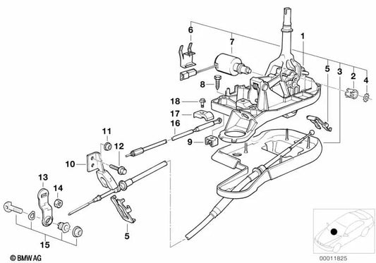 Gear shift lock for BMW 5 Series E39, 7 Series E38 (OEM 25161422559). Original BMW.