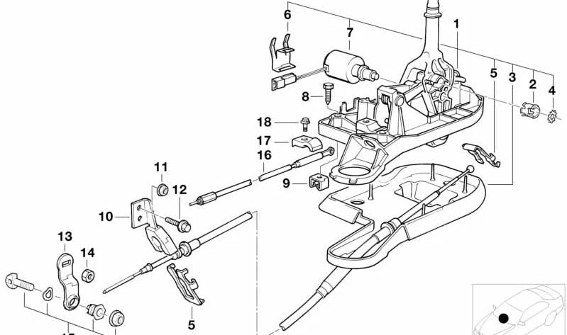 Cable para BMW Serie 5 E39, Serie 7 E38 (OEM 25161422109). Original BMW