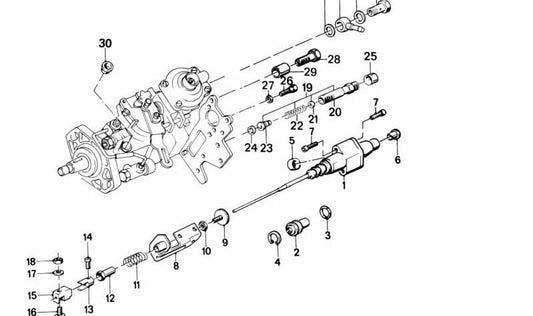 Vis creuse pour BMW E30, E28 (OEM 13511705178). BMW d'origine